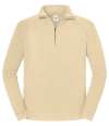 SS154 622880 Fruit of the Loom Iconic Premium Zip Neck Sweatshirt Desert Sand colour image